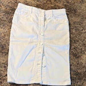 All Saints White Button-Front Pencil Skirt